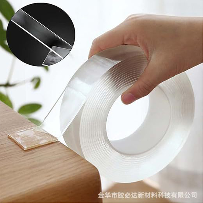 Removable Washable Double Sided Nano Transparent Traceless Adhesive Tape
