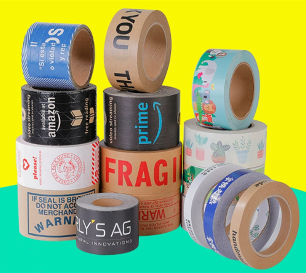 Custom logo printed packing tape Printed Kraft Tape Water Activated Tape