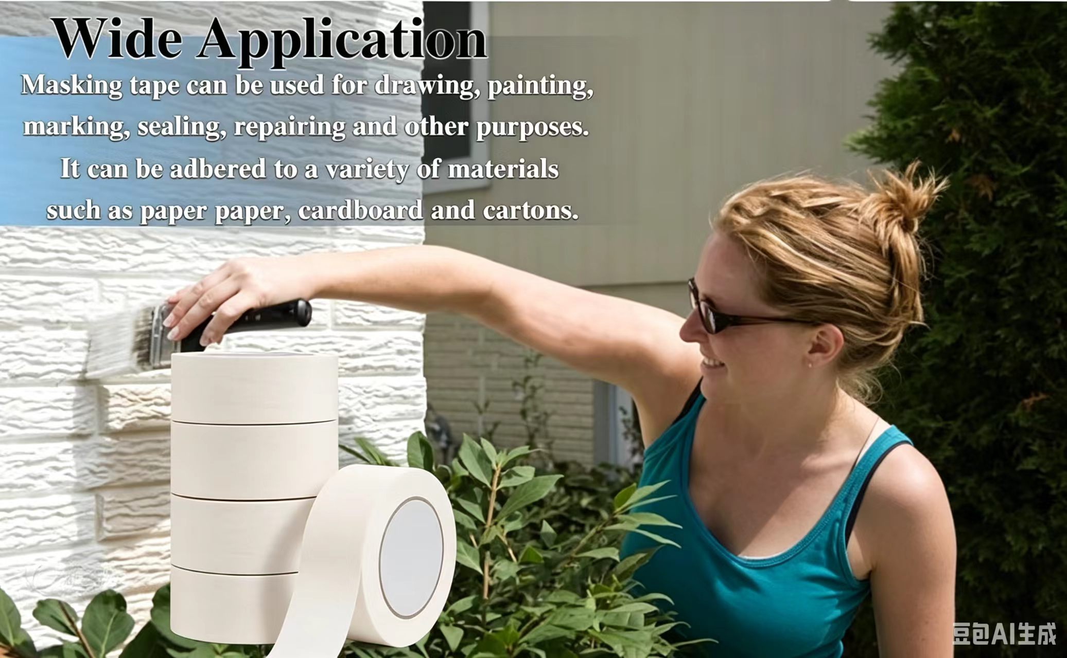No residue masking tape Household masking tape Easy tear masking tape 