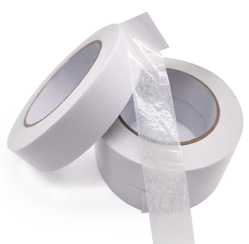 High Viscosity Tissue Double Sided Cotton Paper Tape Heat Resistant Easy Tear Adhesive Tape