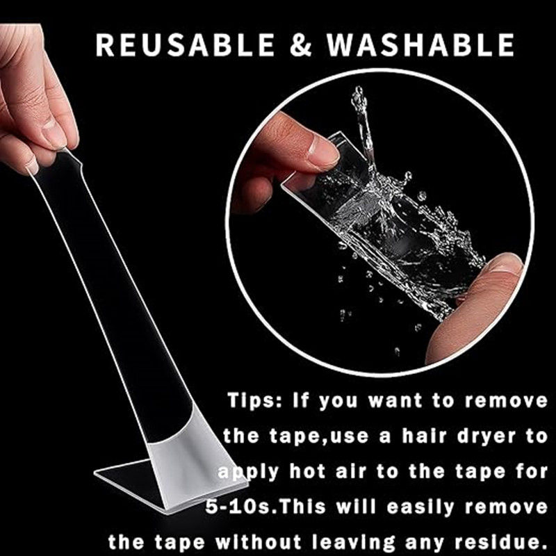 nano double sided tape Reusable Nano Double Sided Tape Washable Strong Adhesive Magic Grip Tape traceless nano tape 