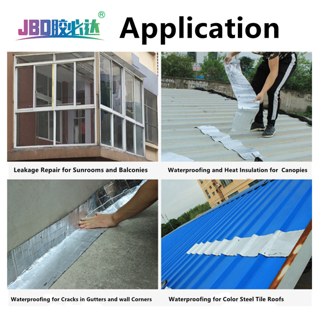 High viscosity waterproof butyl tape, self-adhesive, leak proof, strong sealing, weather resistant, suitable for roof, pipe, window, RV and construction gap repair.
